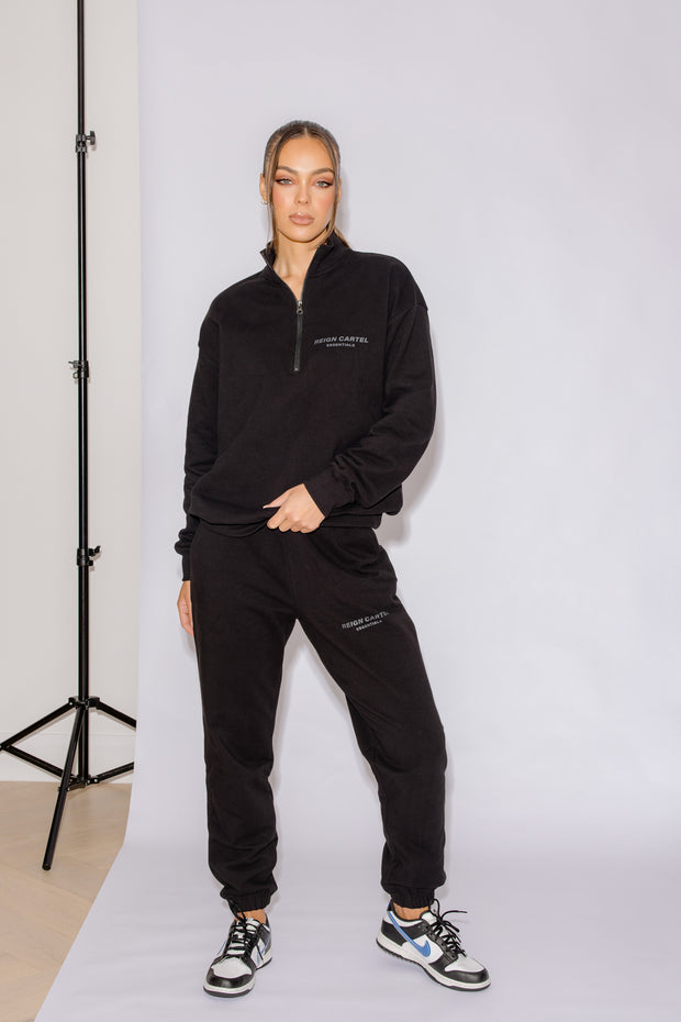 Half Zip Jumper Oversized | Black