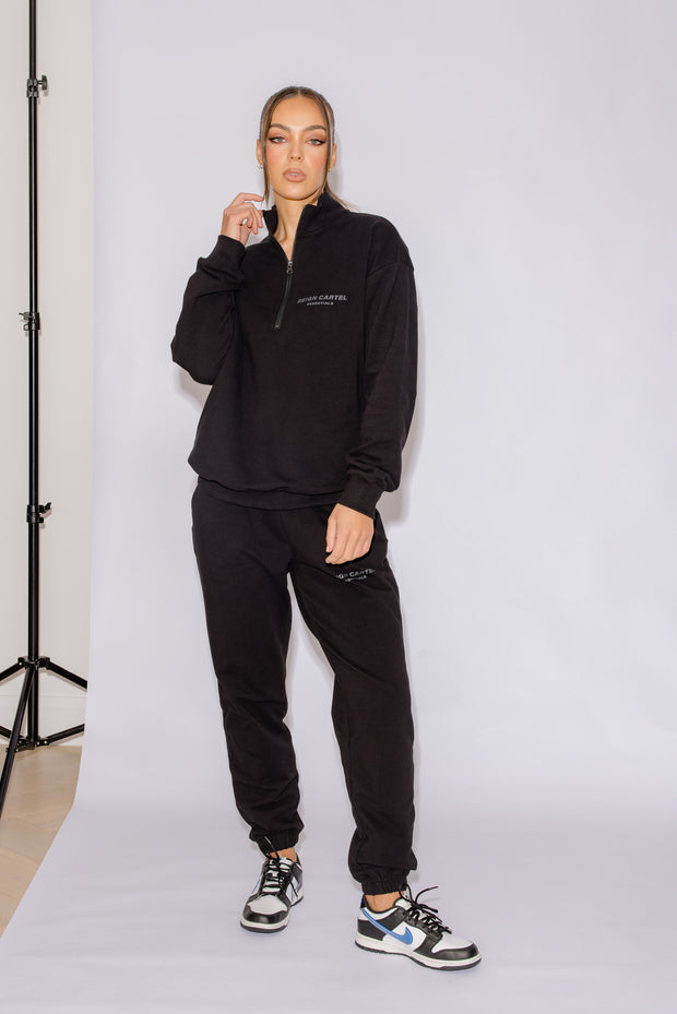 Half Zip Jumper Oversized | Black