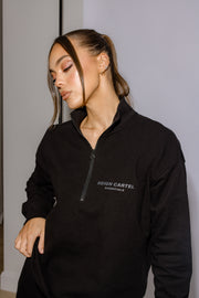 Half Zip Jumper Oversized | Black