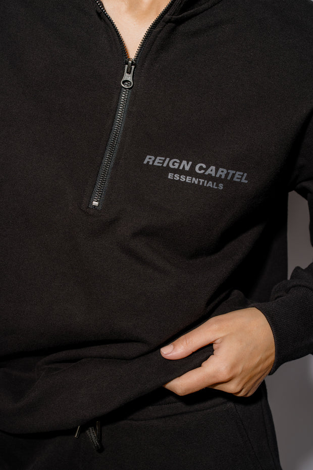 Half Zip Jumper Oversized | Black