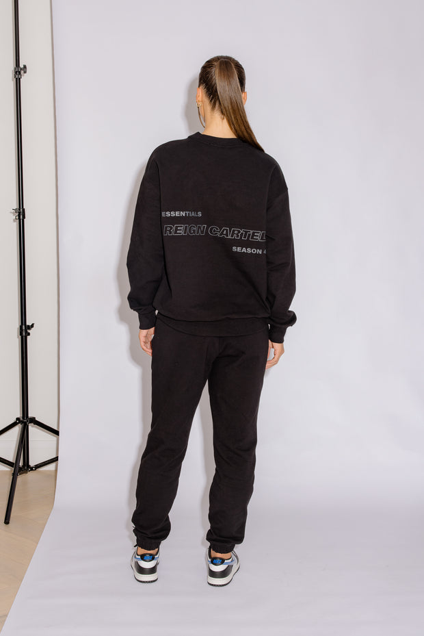 Essential Crew Jumper | Black