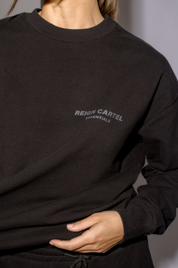 Essential Crew Jumper | Black