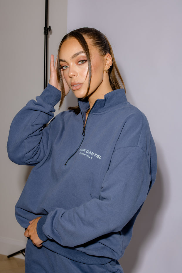 Half Zip Jumper Oversized | Moonlight Blue