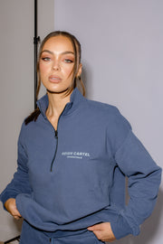 Half Zip Jumper Oversized | Moonlight Blue