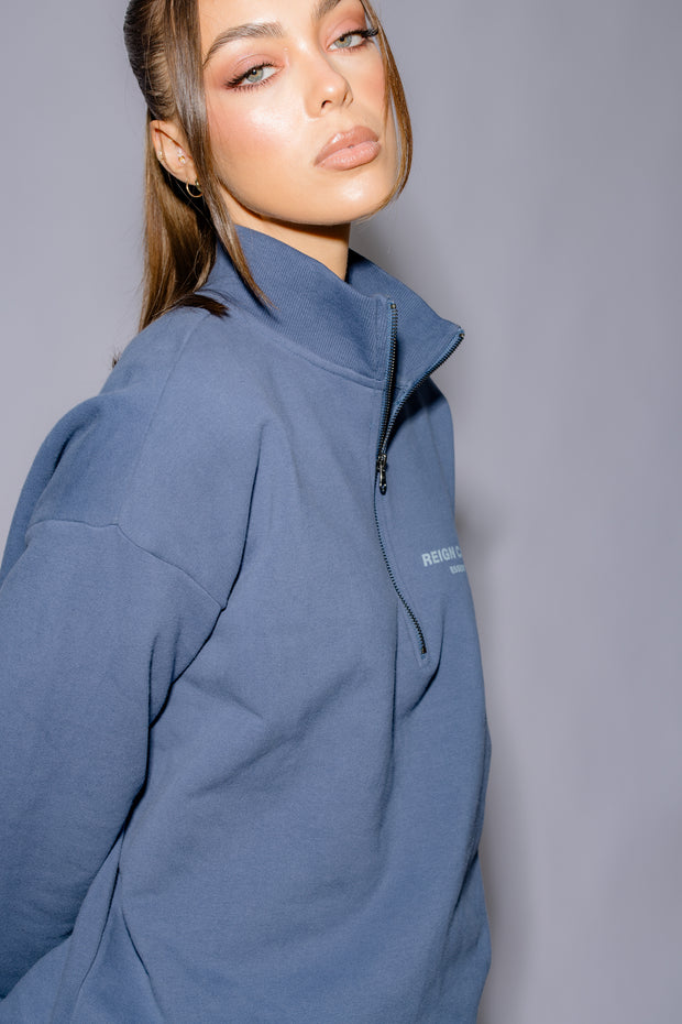 Half Zip Jumper Oversized | Moonlight Blue