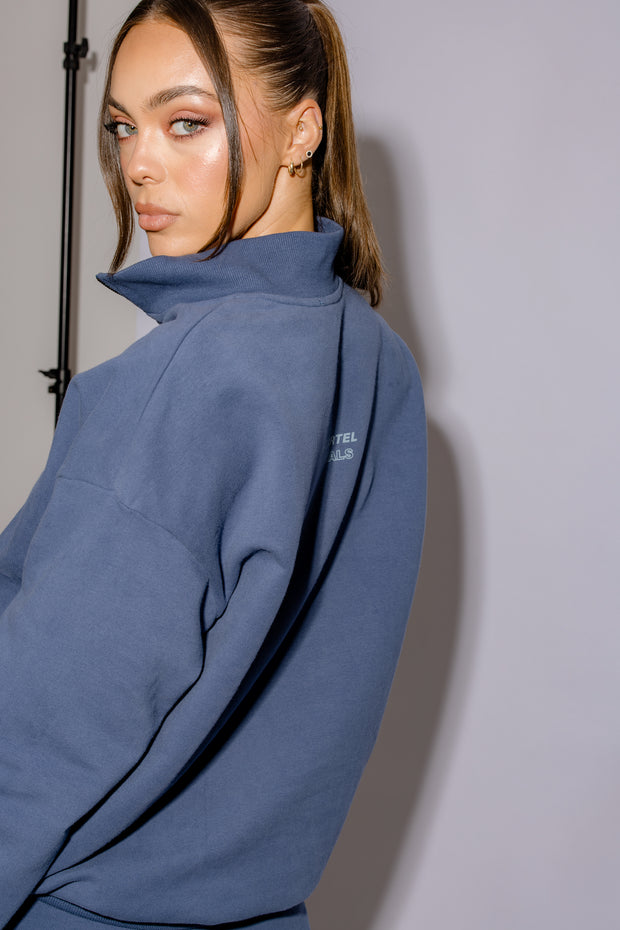 Half Zip Jumper Oversized | Moonlight Blue