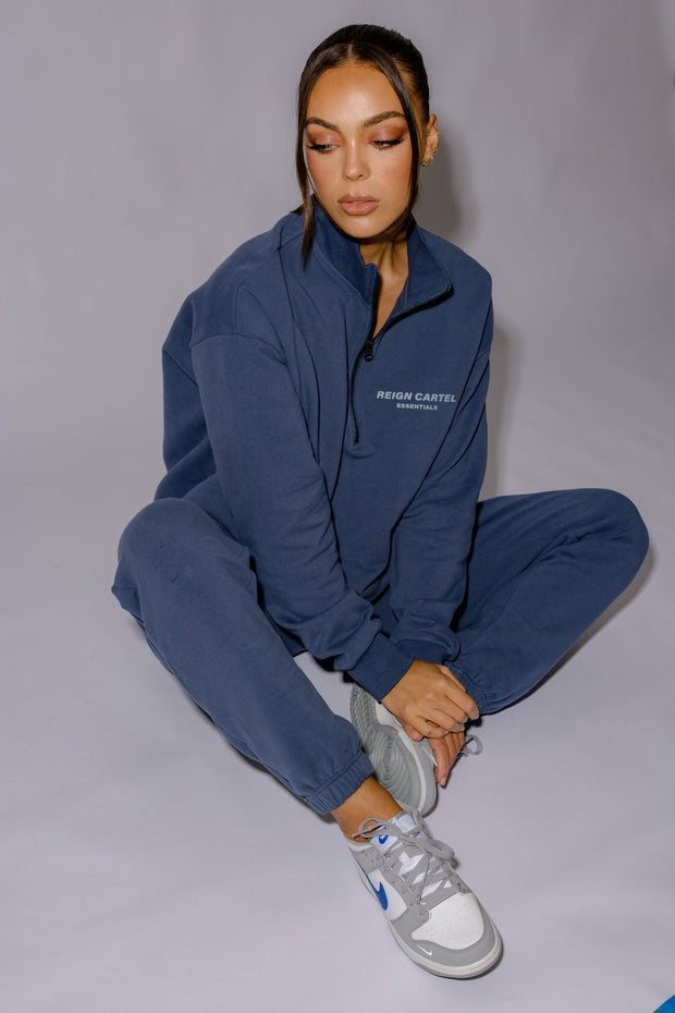 Half Zip Jumper Oversized | Moonlight Blue