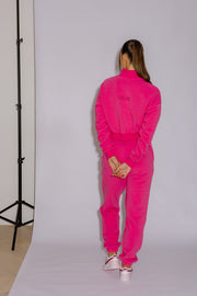 Half Zip Cropped Jumper | Hot Pink