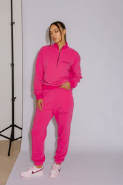 Half Zip Jumper Oversized | Hot Pink