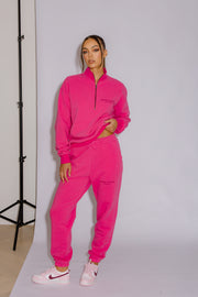 Half Zip Jumper Oversized | Hot Pink