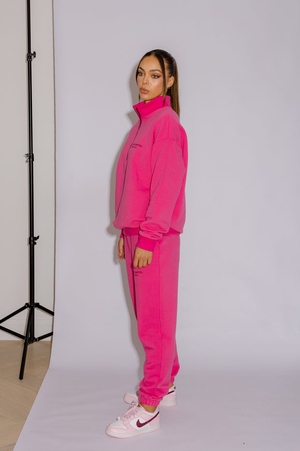 Half Zip Jumper Oversized | Hot Pink