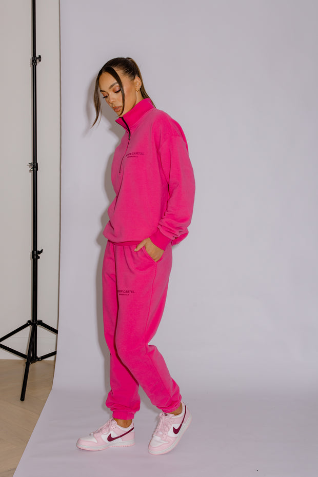 Half Zip Jumper Oversized | Hot Pink