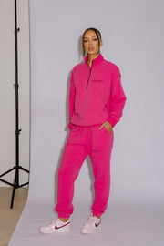 Half Zip Jumper Oversized | Hot Pink