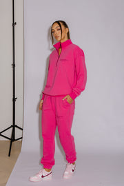 Half Zip Jumper Oversized | Hot Pink