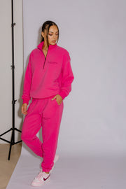 Half Zip Jumper Oversized | Hot Pink