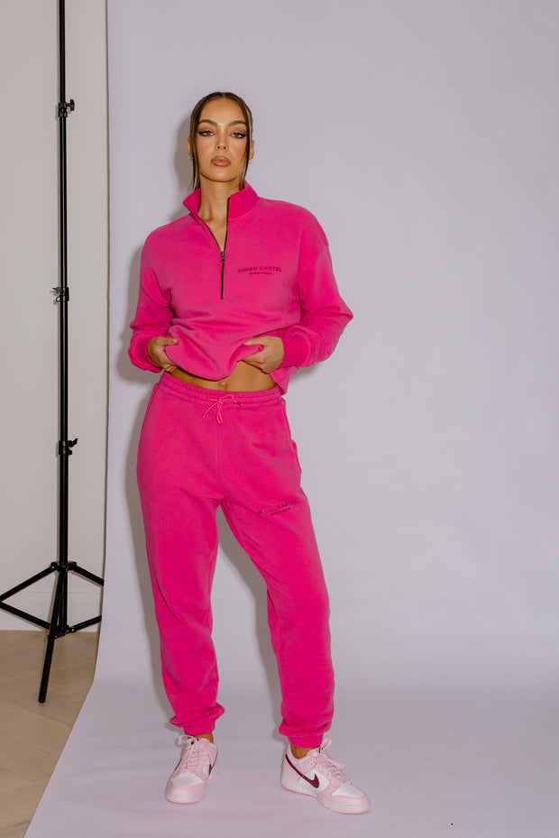 Half Zip Jumper Oversized | Hot Pink