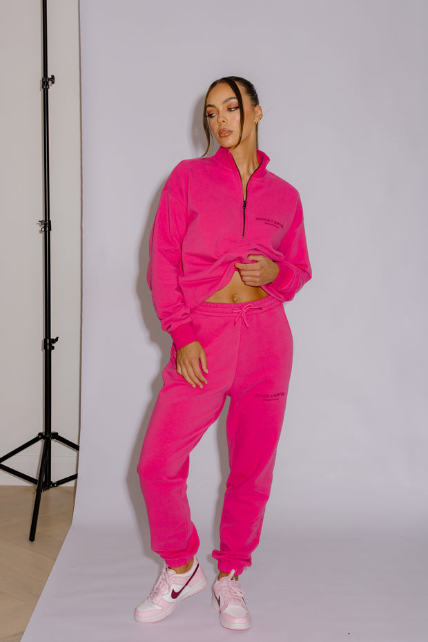 Half Zip Jumper Oversized | Hot Pink