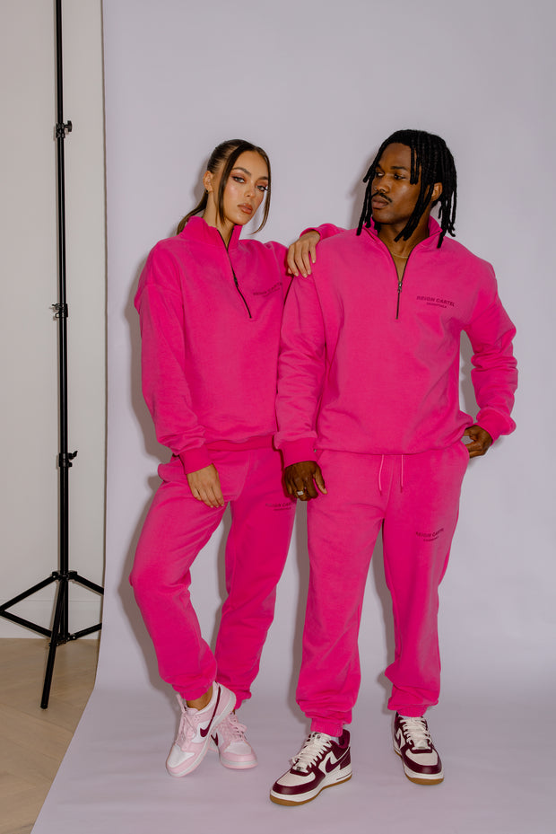 Half Zip Jumper Oversized | Hot Pink