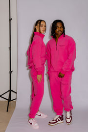 Half Zip Jumper Oversized | Hot Pink