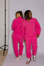 Half Zip Jumper Oversized | Hot Pink