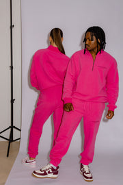 Half Zip Jumper Oversized | Hot Pink