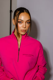 Half Zip Jumper Oversized | Hot Pink