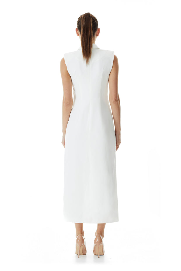 Valentina Lapel Coat Dress | Ivory