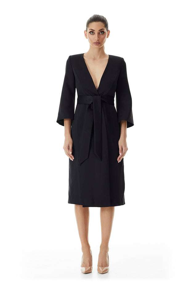 Consort Wrap Coat Dress | Black – Reign Cartel