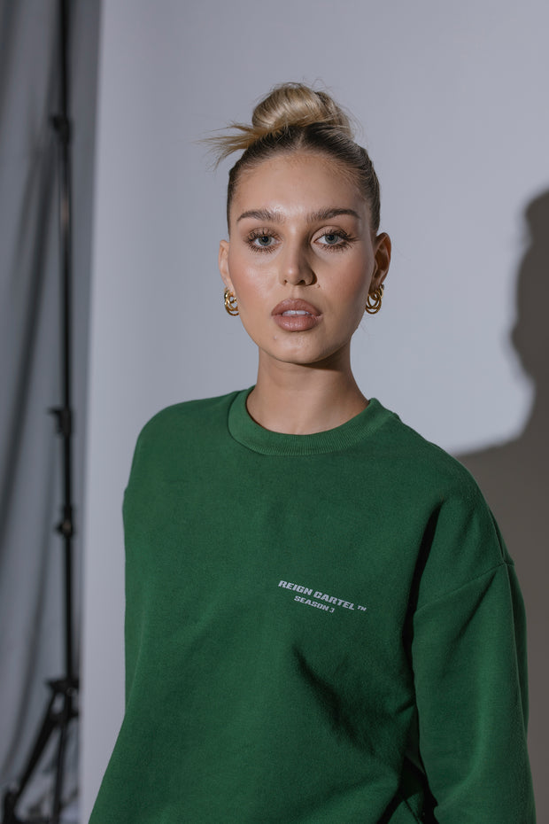 Essential Crew Jumper | Forest Green