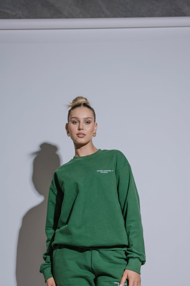 Essential Crew Jumper | Forest Green