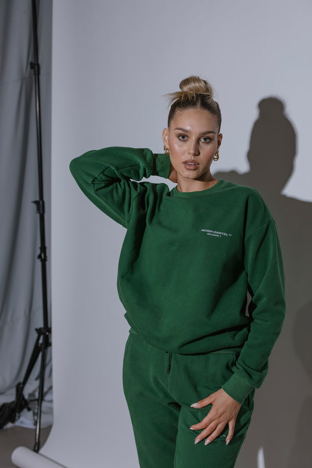 Essential Crew Jumper | Forest Green