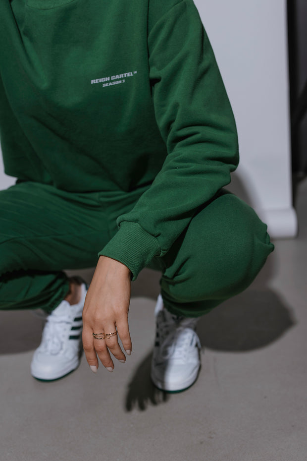 Essential Crew Jumper | Forest Green