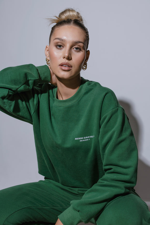 Essential Crew Jumper | Forest Green