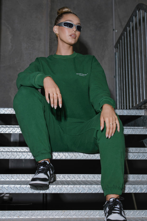 Essential Crew Jumper | Forest Green