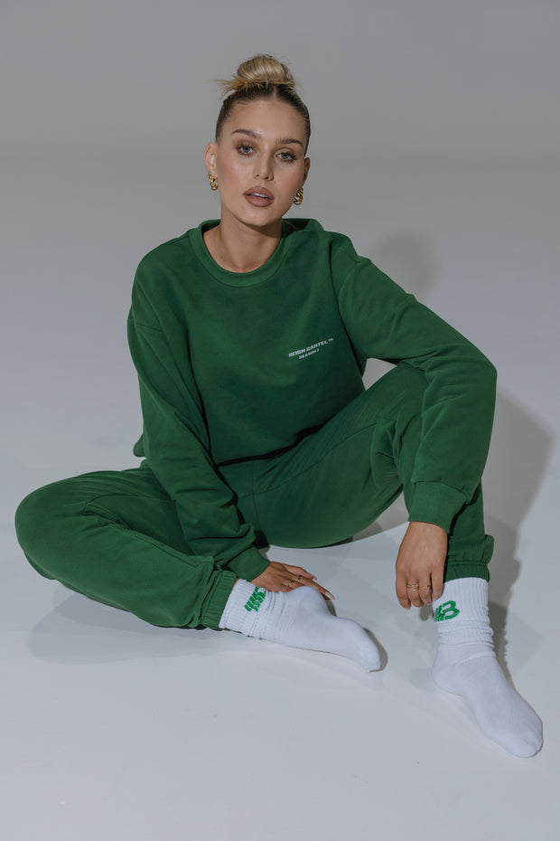 Essential Crew Jumper | Forest Green