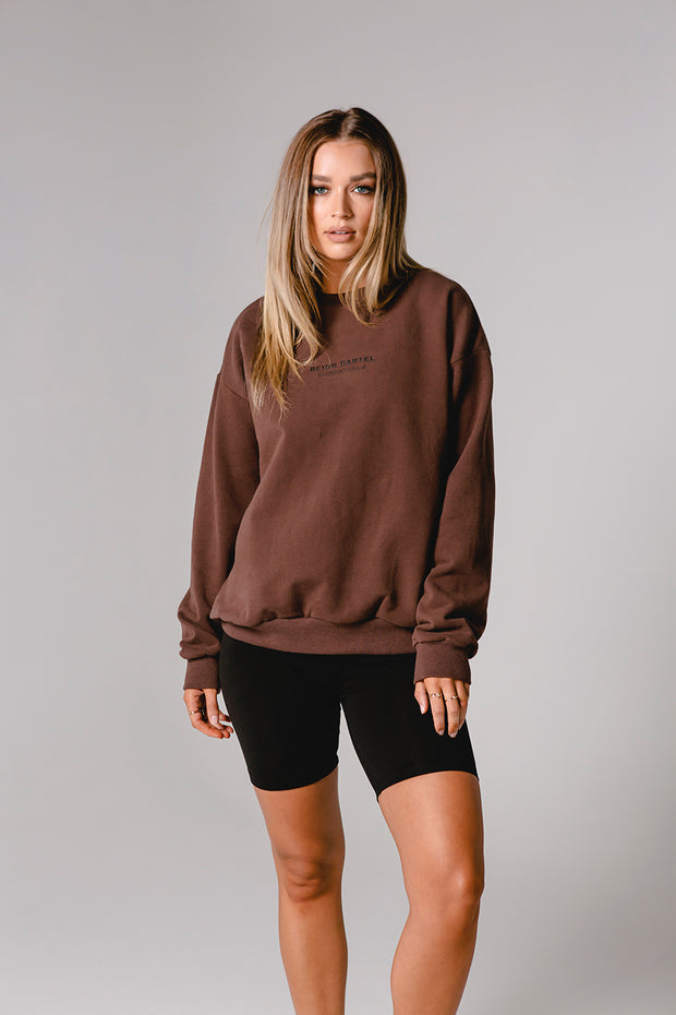 Essential Crew Jumper | Brown