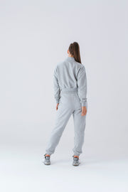 Half Zip Cropped Jumper | Grey