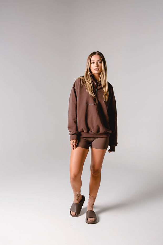 Half Zip Jumper Oversized | Brown