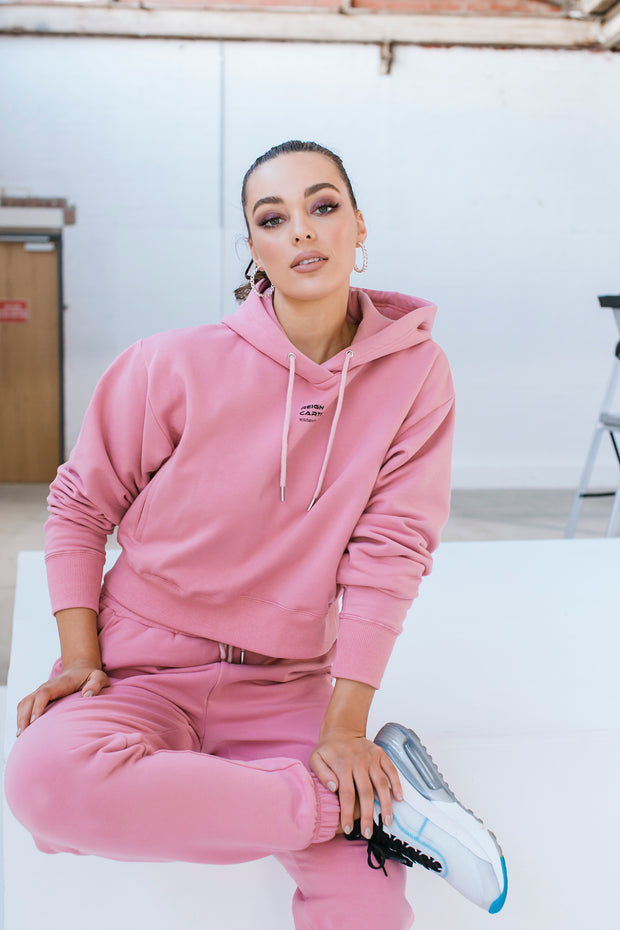Coral cropped hoodie 2025