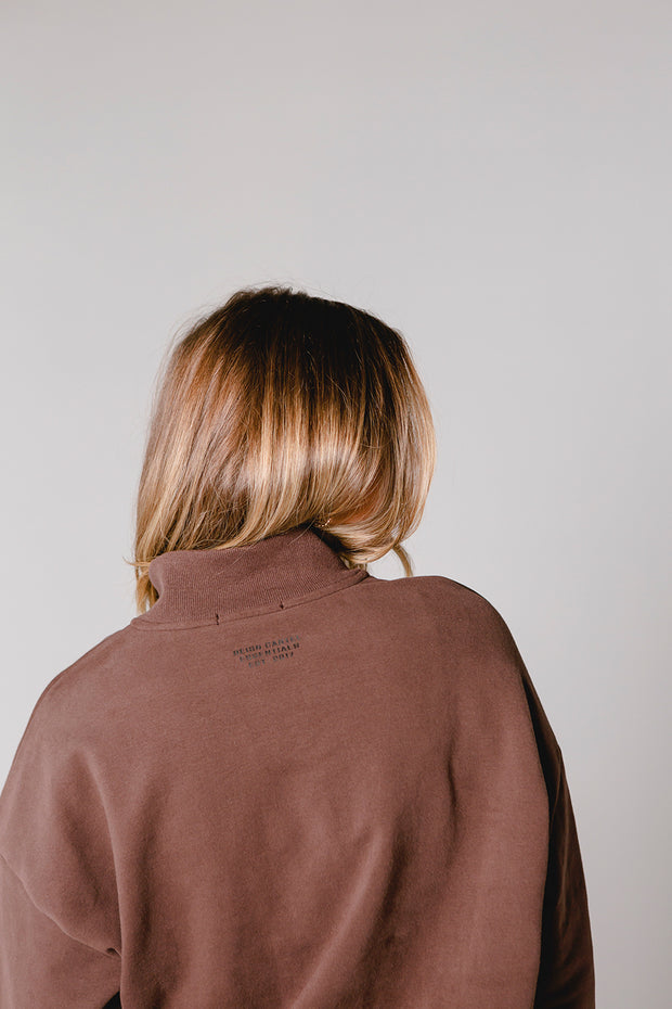 Half Zip Jumper Oversized | Brown