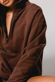 Half Zip Jumper Oversized | Brown