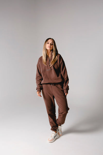 Half Zip Jumper Oversized | Brown