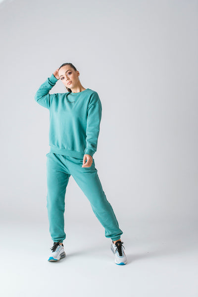 Tess Crew Jumper | Dusty Turquoise