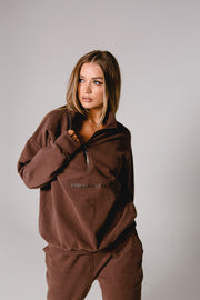 Half Zip Jumper Oversized | Brown