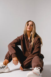 Half Zip Jumper Oversized | Brown