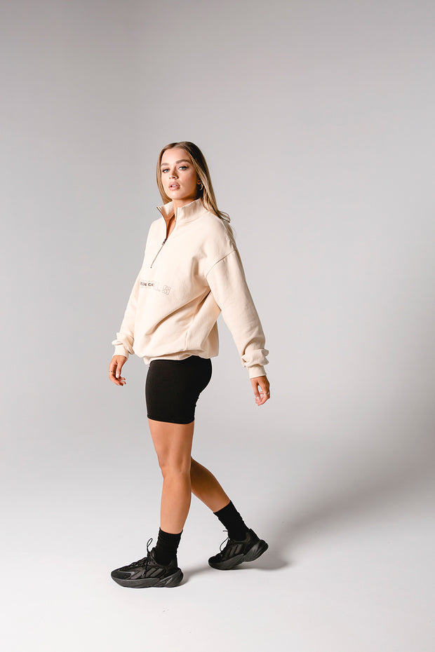 Half Zip Jumper Oversized | Oatmeal