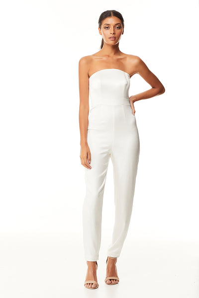 Scralette Strapless Pantsuit | Ivory