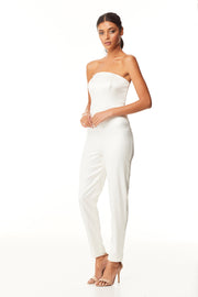 Scralette Strapless Pantsuit | Ivory