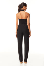 Penelope Halter Pantsuit | Black