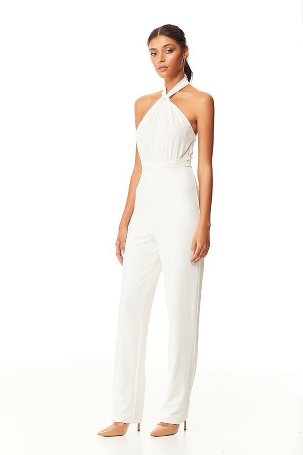 Penelope Halter Pantsuit | Ivory